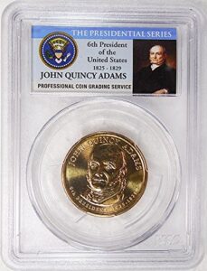2008 p pos. a john quincy adams presidential dollar pcgs ms 66 fdi presidential label holder