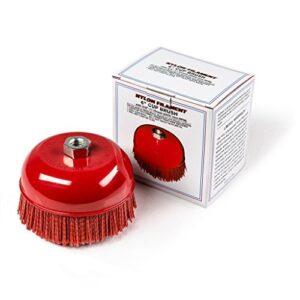 6" cup brush, nylon filament, 5/8"-11 thread, 2500 max.rpm