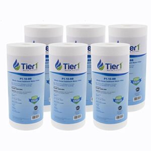 tier1 1 micron 10 inch x 4.5 inch | 6-pack spun wound polypropylene whole house sediment water filter replacement cartridge | compatible with pentek dgd-2501, 155359-43, home water filter