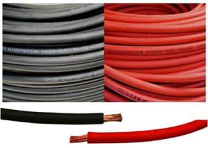4 gauge 4 awg 100 feet red + 100 feet black (200 feet total) welding battery pure copper flexible cable wire - car, inverter, rv, solar by windynation