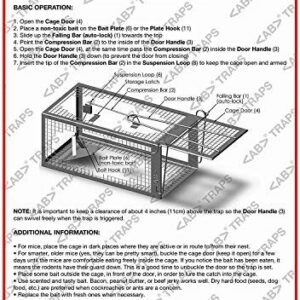 AB Traps Quality Live Animal Humane Trap Catch and Release Rats Mouse Mice Rodents Cage - Voles Squirrel and Similar Sized Pets Safe and Effective | Size Small