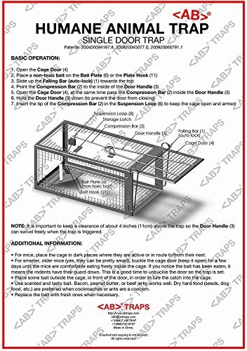 AB Traps Quality Live Animal Humane Trap Catch and Release Rats Mouse Mice Rodents Cage - Voles Squirrel and Similar Sized Pets Safe and Effective | Size Small