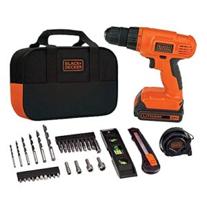 black+decker 20v max drill & home tool kit, 34 piece (bdcd120va) , orange
