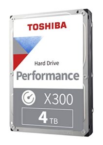 toshiba x300 4tb performance & gaming 3.5-inch internal hard drive - cmr sata 6.0 gb/s 7200 rpm 128 mb cache - hdwe140xzsta