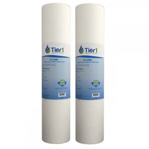 tier1 5 micron 20 inch x 4.5 inch | 2-pack spun wound polypropylene whole house sediment water filter replacement cartridge | compatible with pentek dgd-5005-20, sdc-45-2005, home water filter