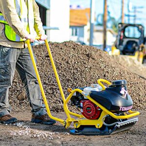 Tomahawk 5.5 HP Honda Vibratory Plate Compactor Tamper with 3.5 Gallon Water Tank for Ground, Gravel, Dirt, Asphalt, Compaction GX160 Engine