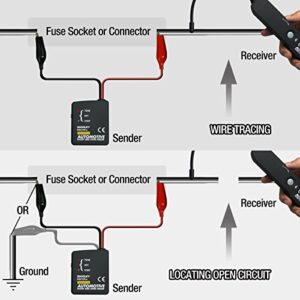 ALLOSUN Automotive Cable Wire Tracker Car Tracer Finder Test Short & Open DC 6~42 Volts, Black (EM415PRO)