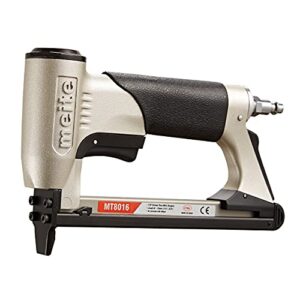 meite mt8016 pneumatic upholstery stapler 21 gauge 1/2" crown 1/4" to 5/8" length industrial fine wire stapler