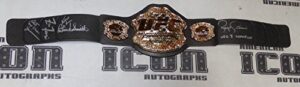 royce gracie ken shamrock pat smith art jimmerson +1 signed ufc belt psa/dna coa - autographed ufc miscellaneous products