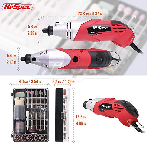 Hi-Spec Power Rotary Tool Kit Set 160W with 121 Piece Dremel Compatible Bit Accessories. Drill, Cut, Trim, Grind & Sand in DIY Repairs, Hobbies & Craftwork