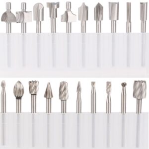 spta 10pc hss router carbide engraving bits & 10pcs router bit 1/8"(3mm) shank for rotary tools for diy woodworking, carving, engraving, drilling