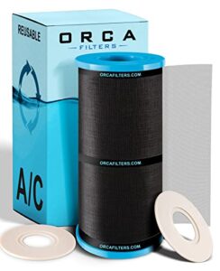 orca filters reusable pool filter – above ground pool filter with patented pureblue filtering – type a pool filter, type c pool filter, a/c filter – durable chemical-resistant swimming pool filters