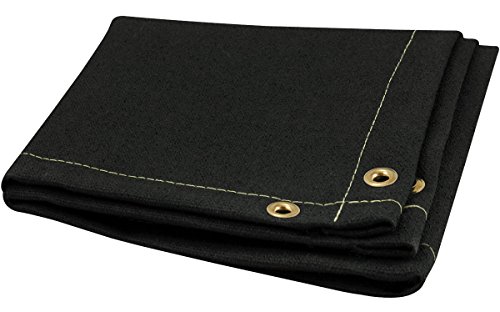 Steiner 397-6X8 Z-Flex 26-Ounce Vermiculite Coated Fiberglass Welding Blanket, Black, 6' x 8'