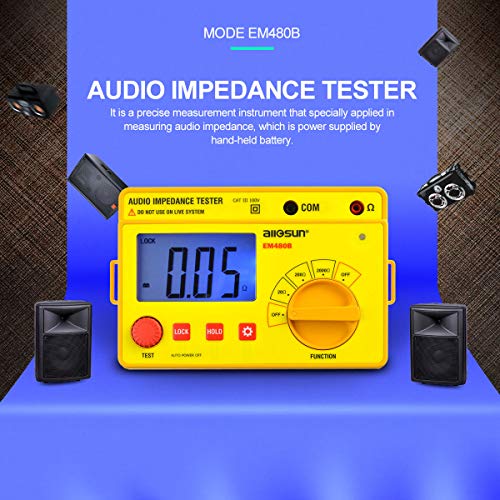 ALLOSUN - EM480B Audio Impedance Tester Digital LCD Insulation Resistance Megohmmeter Meter Tester with Bag