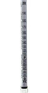 HYDROMETER - ALCOHOL, 0 - 200 PROOF and Tralle