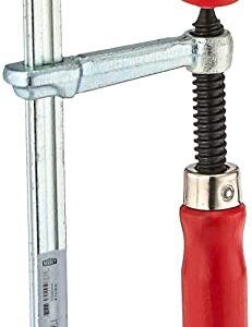 BESSEY GTR12 All Steel Table Clamp with 4 11/16 Capacity x 2 5/16 Throat Depth & 400 lb Clamping Force, Red/Silver