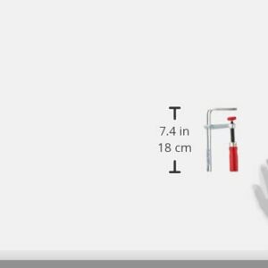 BESSEY GTR12 All Steel Table Clamp with 4 11/16 Capacity x 2 5/16 Throat Depth & 400 lb Clamping Force, Red/Silver