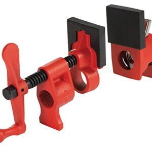 BESSEY PC34-2, 3/4 In. Traditional Style Pipe Clamps - Incredibly Versatile, Easy To Assemble, Indespensable Workshop Clamp For Woodworking, Carpentry, Home Improvement, and DIY Projects