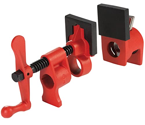 BESSEY PC34-2, 3/4 In. Traditional Style Pipe Clamps - Incredibly Versatile, Easy To Assemble, Indespensable Workshop Clamp For Woodworking, Carpentry, Home Improvement, and DIY Projects