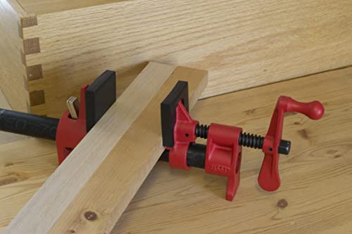 BESSEY PC34-2, 3/4 In. Traditional Style Pipe Clamps - Incredibly Versatile, Easy To Assemble, Indespensable Workshop Clamp For Woodworking, Carpentry, Home Improvement, and DIY Projects