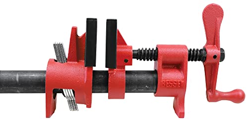 BESSEY PC34-2, 3/4 In. Traditional Style Pipe Clamps - Incredibly Versatile, Easy To Assemble, Indespensable Workshop Clamp For Woodworking, Carpentry, Home Improvement, and DIY Projects