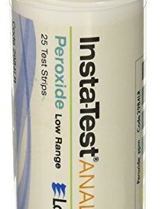 LaMotte 2984LR Insta-Test Hydrogen Peroxide Single Factor Test Strip, 0 ppm-50 ppm Range (Vial of 25 Strips)