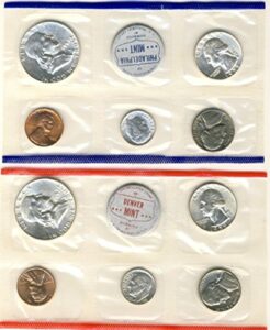 1959 p, d u.s. mint - 10 coin uncirculated set with original government packaging uncirculated