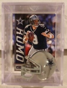 tony romo dallas cowboys mini helmet card display case collectible qb auto shadowbox autograph