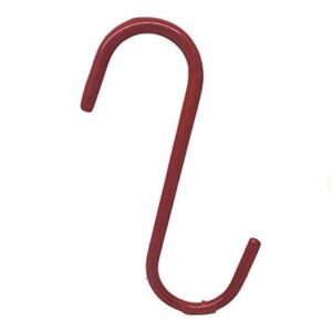 Set of 10 pc S Shape Utility Hook Set, Vinyl Coated or Chromed Wire (Red Vinyl)