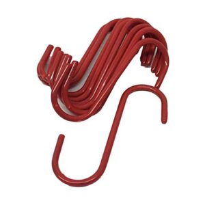 Set of 10 pc S Shape Utility Hook Set, Vinyl Coated or Chromed Wire (Red Vinyl)