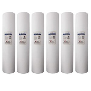 hydronix sdc-45-2020 20 micron 20 inch whole house sediment water filter 6 pack