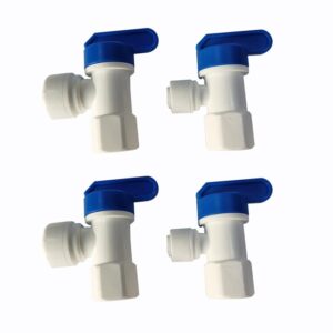 malida tank ball valve 1/4" fpt by 1/4" ,3/8" od tubing quick connector for ro water reverse osmosis filter system set of 4