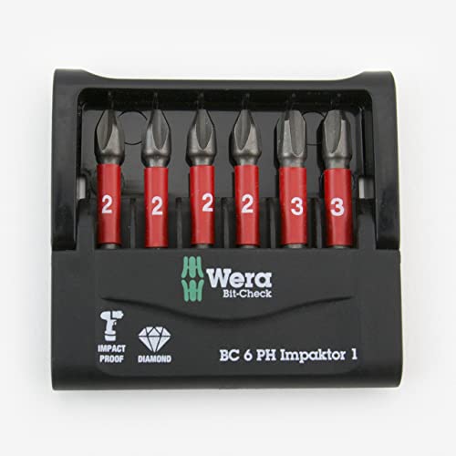 Wera Mini-Check Impaktor 1 Phillips Power Bit Set