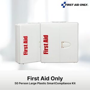 First Aid Only 1000-FAE-0103 50-Person SmartCompliance OSHA First Aid Kit for Businesses, Large Plastic First Aid Cabinet with Medications, 245 Pieces