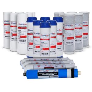 liquagen - 5 stage reverse osmosis replacement filter kit w/ 75 gpd membrane (3 year supply)