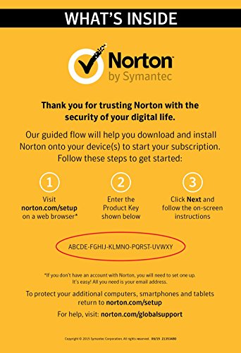 Symantec Norton Security Deluxe – 3 Devices – 1 Year Subscription [PC/Mac/Mobile Key Card]