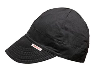 comeaux caps single sided solid black welding hat size 6 7/8