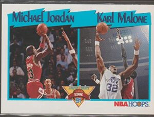 michael jordan; karl malone (basketball card) 1991-92 nba hoops - [base] #306