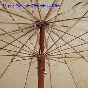 Bayside21 Hula Thatched Tiki Umbrella Natural Color 6' 8' & 9' Options (8ft, Natural)