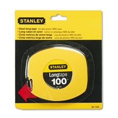 long tape measure, 1/8"" graduations, 100ft, yellow, sold as 1 each