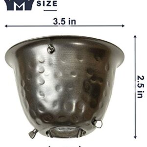 Monarch Rain Chains 50584 Aluminum Hammered Cup Rain Chain, 8-1/2 Feet Length Replacement Downspout for Gutters, 8.5', Pewter