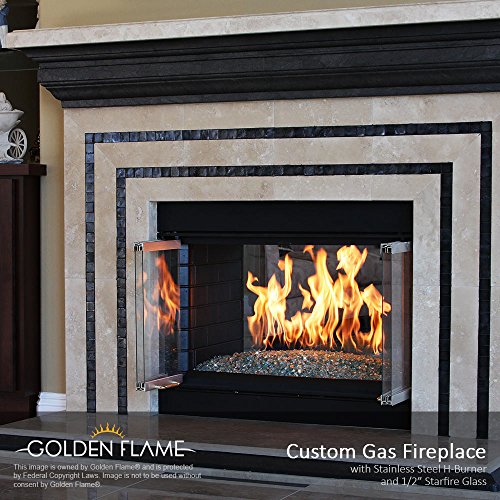 Golden Flame 18" x 6" (Natural Gas) Fire Pit and Fireplace H-Burner (304 Series SS) w/Connection kit