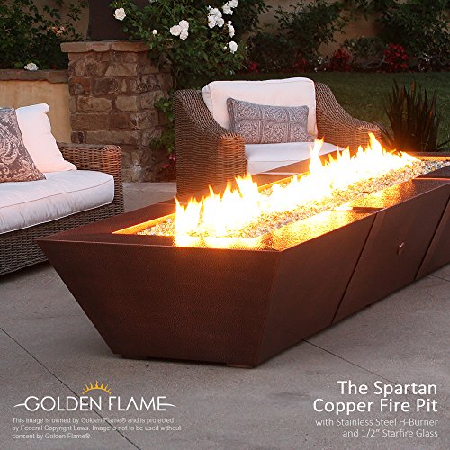 Golden Flame 18" x 6" (Natural Gas) Fire Pit and Fireplace H-Burner (304 Series SS) w/Connection kit