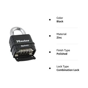 Master Lock-1178 Combination Padlock, Bottom, Black/Silver