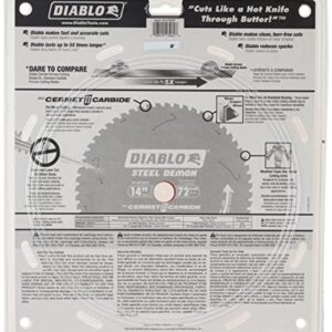 Diablo D1472CF 14-inch Steel Demon 72T Cermet II Carbide Ferrous Metal Saw Blade