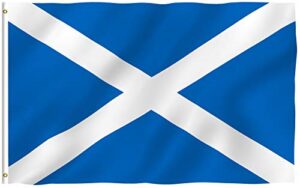 anley fly breeze 3x5 foot scotland flag - vivid color and fade proof - canvas header and double stitched - scottish national flags polyester with brass grommets 3 x 5 ft
