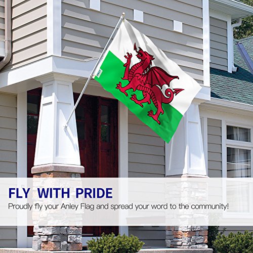 Anley Fly Breeze 3x5 Foot Wales Flag - Vivid Color and Fade proof - Canvas Header and Double Stitched - Welsh National Flags Polyester with Brass Grommets 3 X 5 Ft