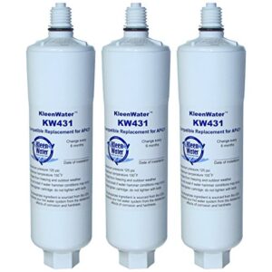 kleenwater kw431 replacement water filter compatible with aqua-pure ap431 - ap430ss, set of 3