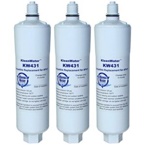 KleenWater KW431 Replacement Water Filter Compatible With Aqua-Pure AP431 - AP430SS, Set of 3