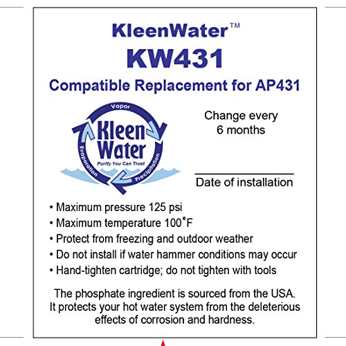 KleenWater KW431 Replacement Water Filter Compatible With Aqua-Pure AP431 - AP430SS, Set of 3